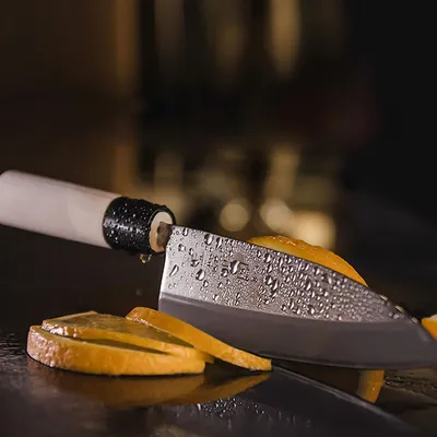 Нож кухонный «Киото» односторонняя заточка сталь нерж.,дерево ,L=215/105,B=37мм, изображение 2