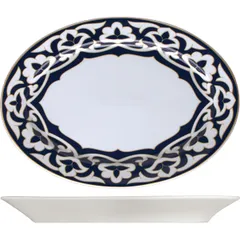 Dish “East” oval  porcelain ,H=33,L=315,B=212mm blue