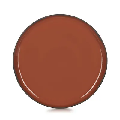 Тарелка «Карактэр» с высоким бортом керамика D=260,H=22мм красный,коричнев., Цвет: Красный, Диаметр (мм): 260