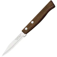 Knife for peeling vegetables and fruits  steel, wood , L=17/7, B=1cm  metallic, brown.