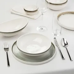 Тарелка «Айсио» с высоким бортом фарфор D=279,H=17мм белый,серый, изображение 3