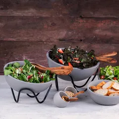 Подставка фуршетная «Вэйв» металл,пластик D=200,H=95мм черный, изображение 2