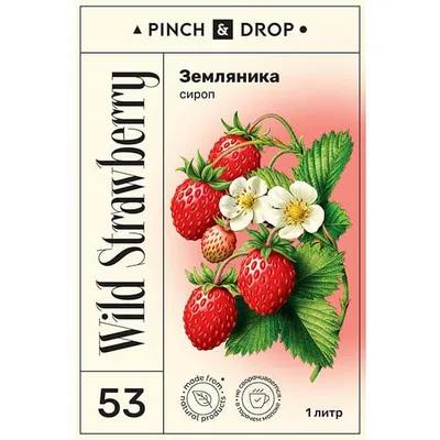 Сироп «Земляника» Pinch&Drop стекло 1л D=85,H=330мм красный, Состояние товара: Новый, Вкус: Земляника, Объем по данным поставщика (мл): 1000, изображение 2