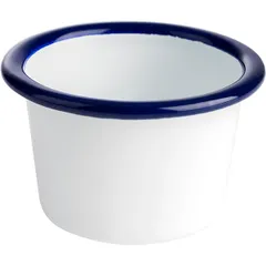 Sauce boat enamelled steel 80ml ,H=45mm white,blue