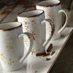 Кружка «Крафт Вайт» фарфор 285мл D=7,H=11,L=11см белый,коричнев., изображение 2