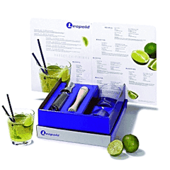 Mojito bar set (5 items)  glass, stainless steel , H=98, L=305, B=216mm  silver, clear.