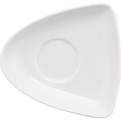 Asymmetrical saucer porcelain D=12cm white