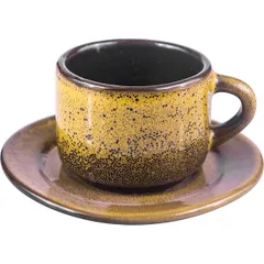 Кофейная пара «Млечный путь салатовый» фарфор 80мл салатов.,черный