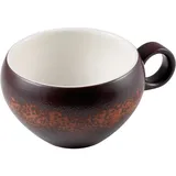 Чашка чайная «Эстиа» фарфор 240мл ,H=65,L=135,B=105мм коричнев.,белый