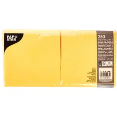 Салфетки бумажные трехслойные 33*33см[250шт] бум. салфет. ,H=11,L=33,B=17см желт., изображение 2