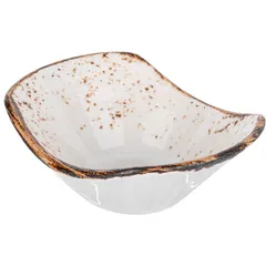 Sauce-salad bowl “Kraft White”  porcelain  45 ml , H=35, L=90, B=70mm  white, brown.