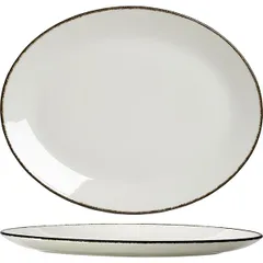 Dish “Chacoul Dapple” oval  porcelain ,H=2,L=34,B=27cm white,black