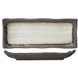 Блюдо для подачи «Стоун» прямоугольное фарфор D=281,H=35,B=116мм серый