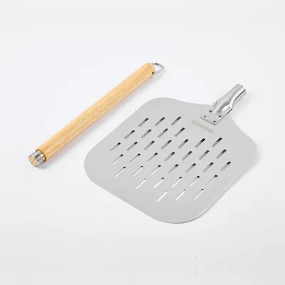 Лопата для пиццы перфорированная алюмин. ,L=66/26,B=26см металлич.,деревян.