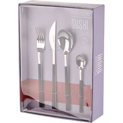 Cutlery set 24 pieces. “Sushi Queen” stainless steel black