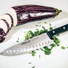 Нож поварской «Универсал» сталь нерж.,полиоксиметилен ,L=320/200,B=48мм черный,металлич., изображение 2