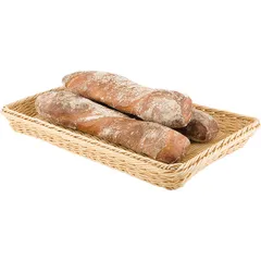 Wicker basket for bread  polyrottan , H=10, L=50, B=35cm  beige.