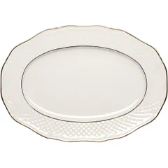 Блюдо «Афродита» овальное фарфор ,H=2,L=33,B=23см белый,золотой