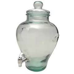 Round jar with tap  glass  11.5 l , H = 45 cm  clear.