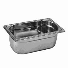 Gastronorm container (1/4)  stainless steel , H=40, L=265, B=162mm  metal.