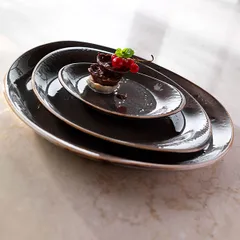 Тарелка «Крафт Грэй» мелкая фарфор D=255,H=20,L=255,B=205мм серый, изображение 4