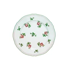 Тарелка «Нео Антирос» фарфор D=17,5см белый,зелен.