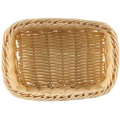 Корзина для хлеба плетеная прямоугольная полиротанг ,H=7,L=22,B=15см бежев., изображение 3