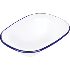 Enameled dish  steel , L=16, B=12cm  white, blue