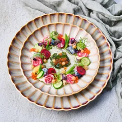 Тарелка десертная «Астера» керамика D=208,H=25мм бежев.,перламутр., изображение 3