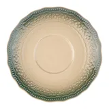 Блюдце «Эйфория» фарфор D=15/6,H=2см бежев.,зелен., Цвет: Бежевый