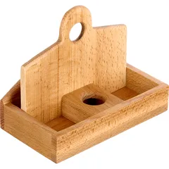 Салфетница секции 61х61мм бук ,H=16,L=20,B=11,5см св. дерево