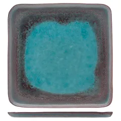 Square plate  ceramics , L=27.5, B=27.5 cm  turquoise.