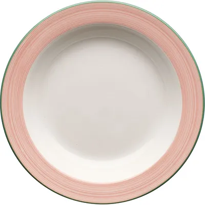 Тарелка глубокая «Рио Пинк» фарфор D=21,5см белый,розов.
