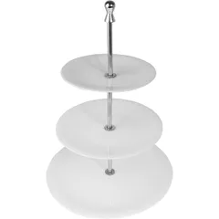 Этажерка «Кунстверк» 3 яруса 18х22х28см фарфор,сталь ,H=42см белый,металлич.