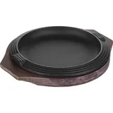 Frying pan for fajitas on a stand  cast iron, wood  D=16cm
