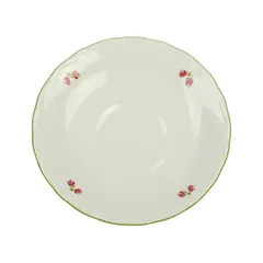 Блюдце «Верона Q0046» фарфор D=15см белый,зелен.