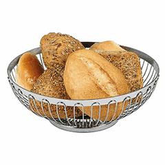 Oval bread basket  stainless steel , H=85, L=245, B=180mm  metal.
