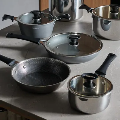 Сковорода «Лакшери Дизайн» алюмин. D=24см серый,черный, изображение 3