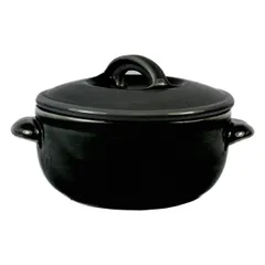 Горшок для запекания «Акварель» Классический фарфор 0,5л D=115/145,H=70мм черный