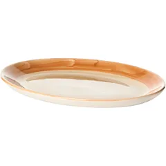 Блюдо «Паприка» овальное фарфор ,H=1,L=20,B=16см оранжев.,бежев., изображение 2