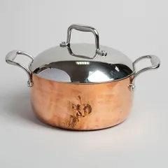 Кастрюля с крышкой 3-х слойная медь уцененная сталь нерж.,алюмин. 6л D=24,H=13,5см