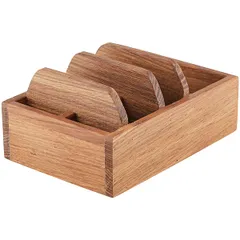 Organizer 5 sections with logo  oak , H=65, L=210, B=150mm