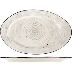 Dish “Pastoral” oval  porcelain ,H=23,L=325,B=205mm gray