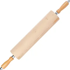 Rolling pin with rotating handles  beech, stainless steel  D=8, L=40cm
