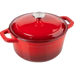 Кастрюля для запекания с крышкой чугун 2,6л D=20,H=16см красный, изображение 2