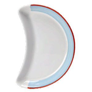 Блюдо «Рио Блю» полумесяц фарфор ,L=25,5см белый,синий