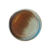 Тарелка «Корал» с бортом фарфор D=26см коричнев.,голуб.