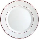 Тарелка «Бордо» мелкая стекло D=19,5см белый,красный