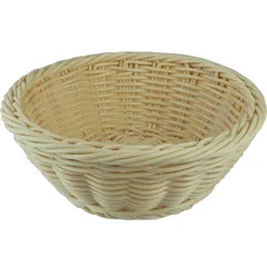 Wicker basket for bread  polyrottan  D=19, H=7cm  beige.