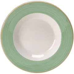 Pasta plate “Rio Green”  porcelain  D=27cm  white, green.